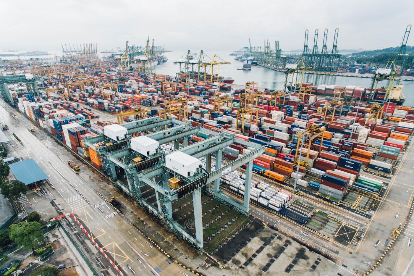 Container terminal at a sea port